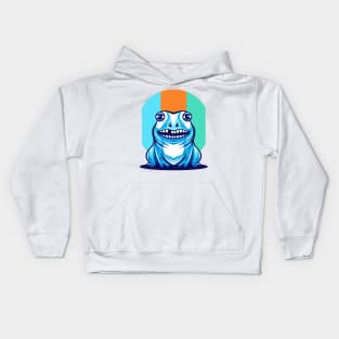 Blue Flat Frog Kids Hoodie